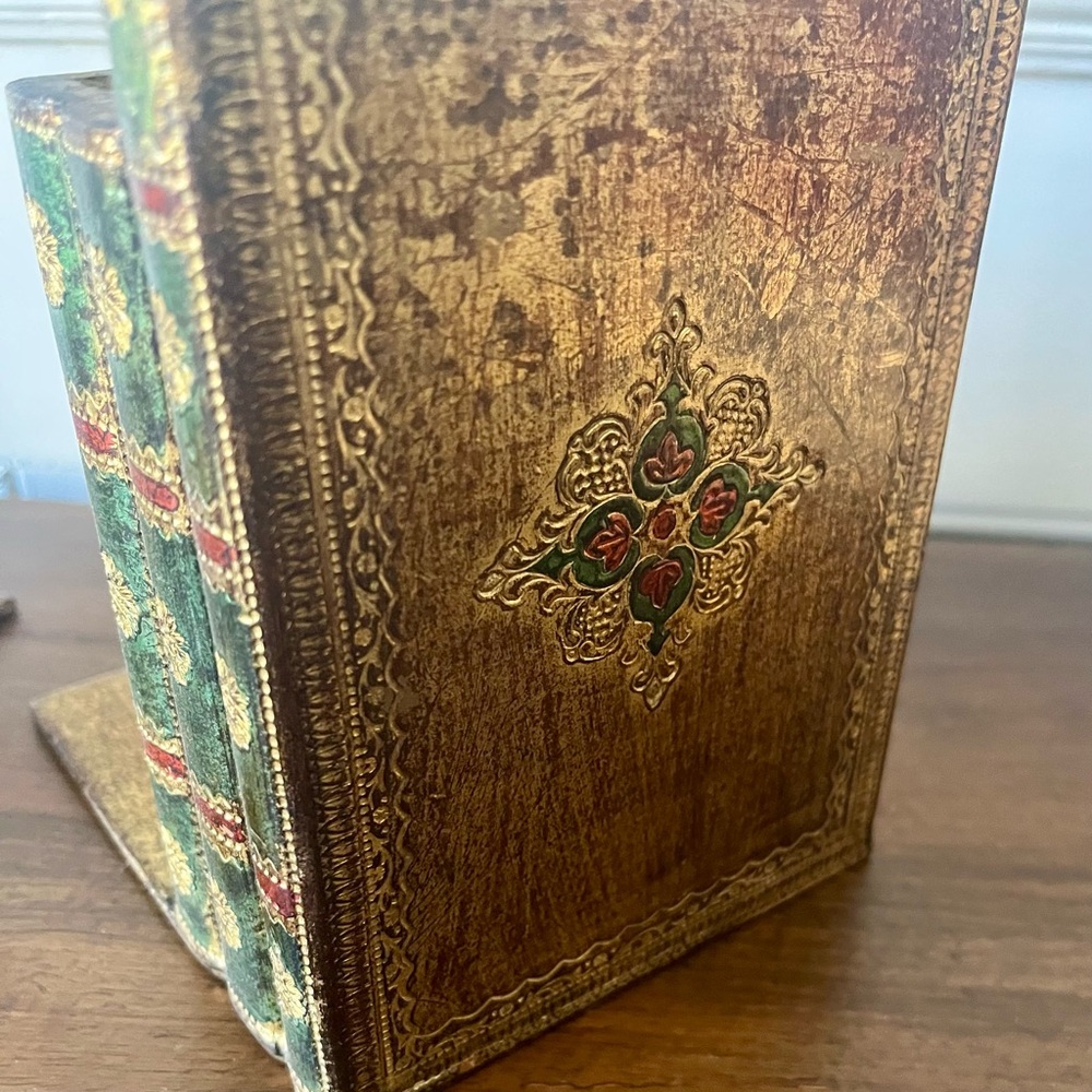 Pair of Gold Gilt Wooden Florentine Bookends, Made in Italy - Picture 11 of 14